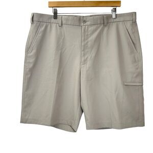 Pebble Beach Golf Shorts Mens 40 Lt. Gray Performance Cargo Pocket Flat Front